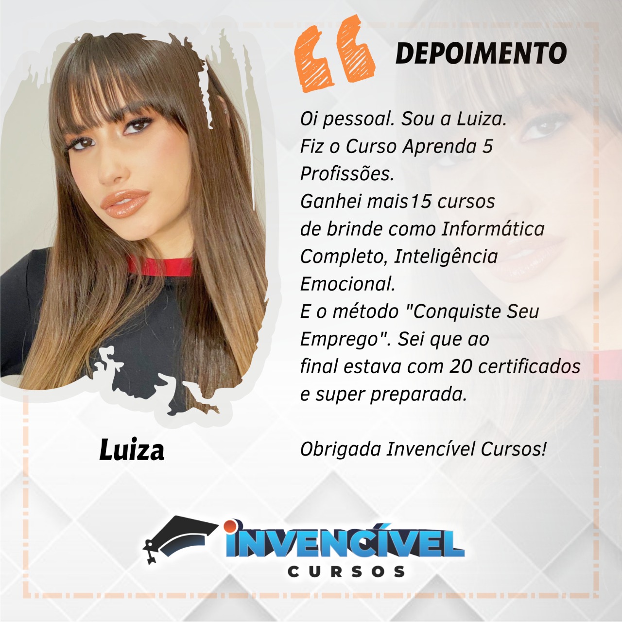 Depoimento Luiza Invencivel Prepara